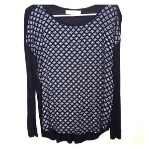 Loft size small long sleeve polyester top